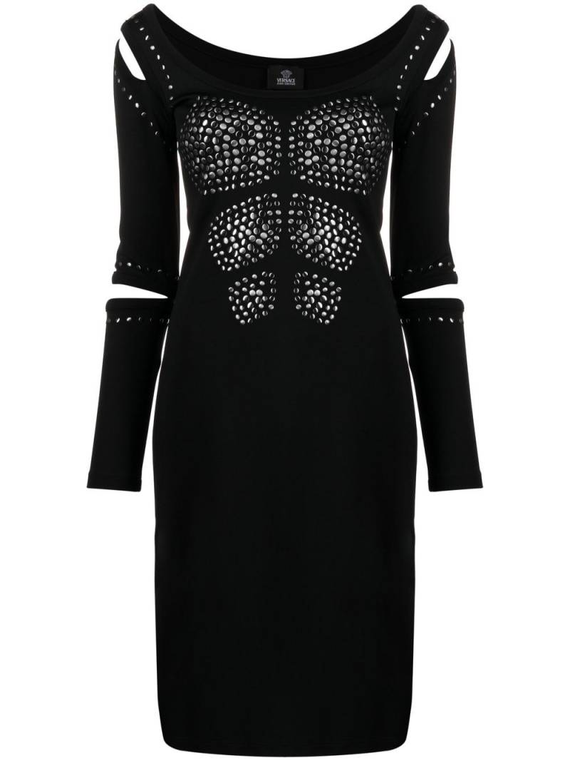 Versace Pre-Owned 2010 studded cut-out fitted dress - Black von Versace Pre-Owned