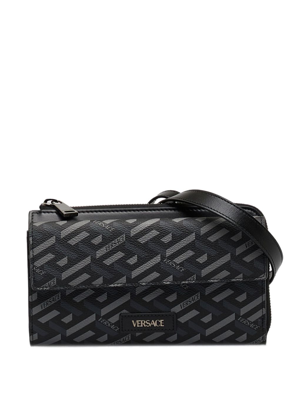 Versace Pre-Owned 2021 La Greca convertible crossbody bag - Black von Versace Pre-Owned