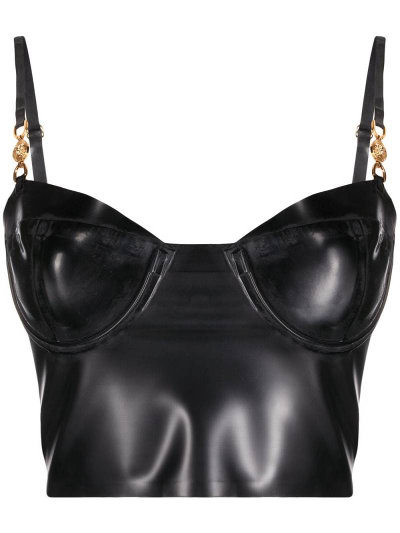 Versace patent bustier top - Black von Versace