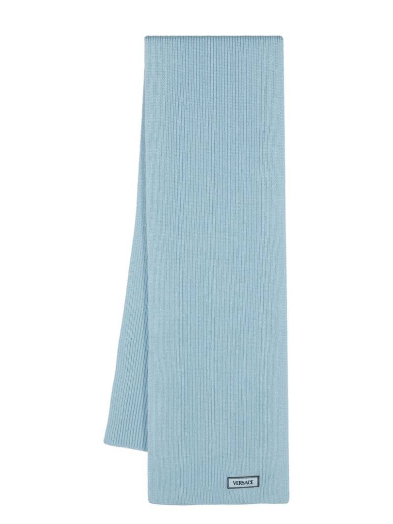 Versace 90s Vintage Logo ribbed scarf - Blue von Versace