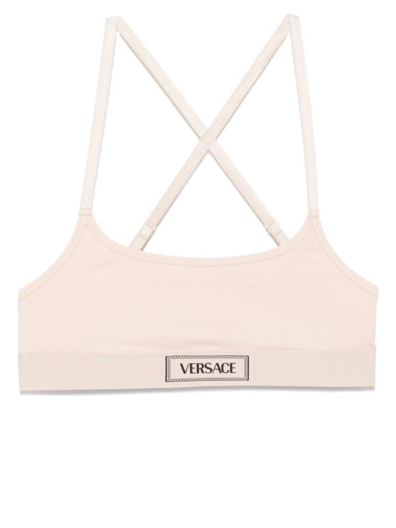 Versace 90s logo-underband bra - Neutrals von Versace