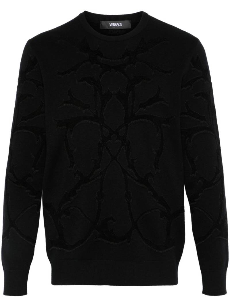 Versace Acanthus Leaves-jacquard sweater - Black von Versace