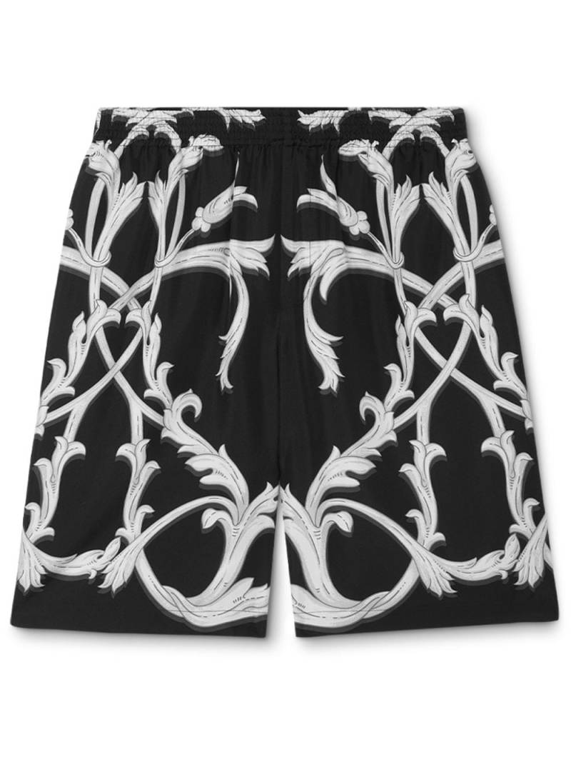 Versace Acanthus Leaves silk shorts - Black von Versace