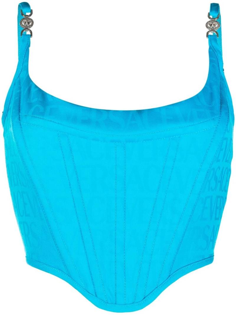 Versace Versace Allover corset top - Blue von Versace