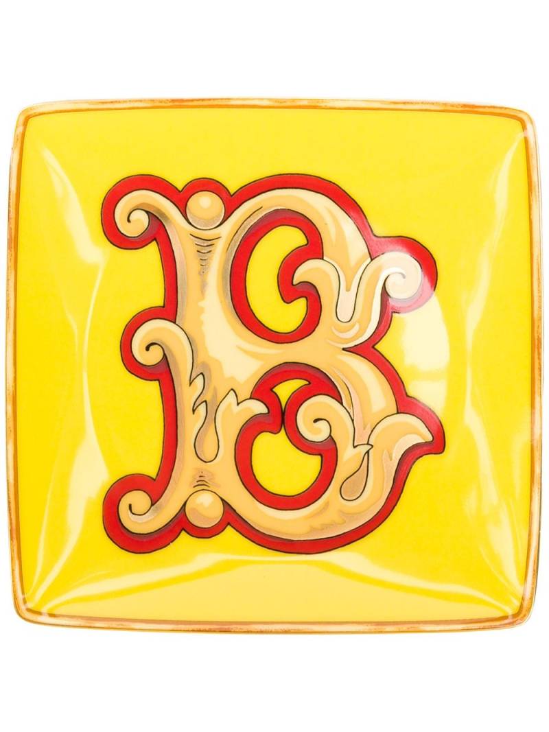 Versace Alphabet 'B' plate (11cm) - Yellow von Versace