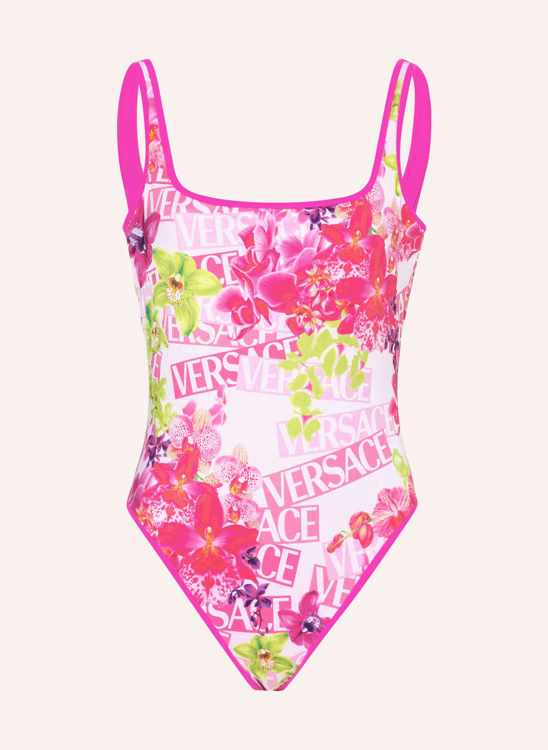 Versace Badeanzug Flower Zum Wenden pink von Versace