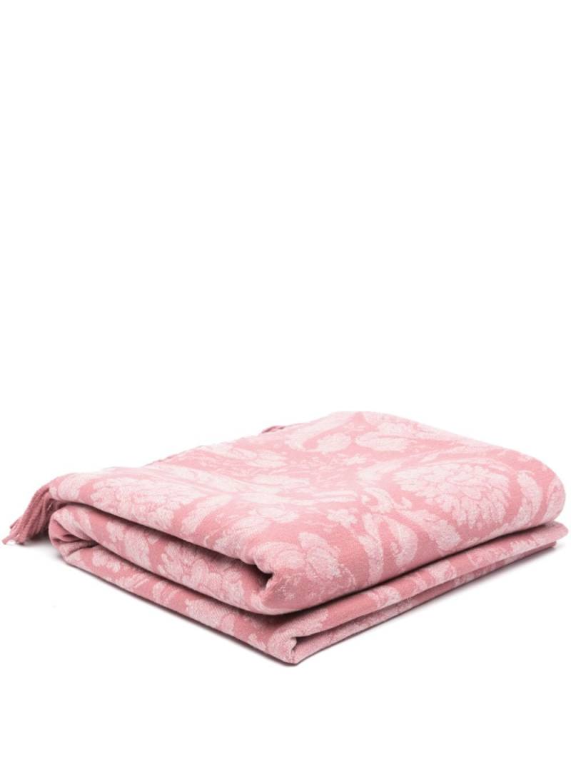 Versace Barocco fringed blanket - Pink von Versace