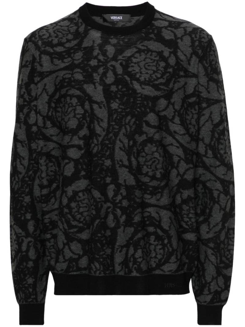 Versace Barocco-jacquard jumper - Black von Versace