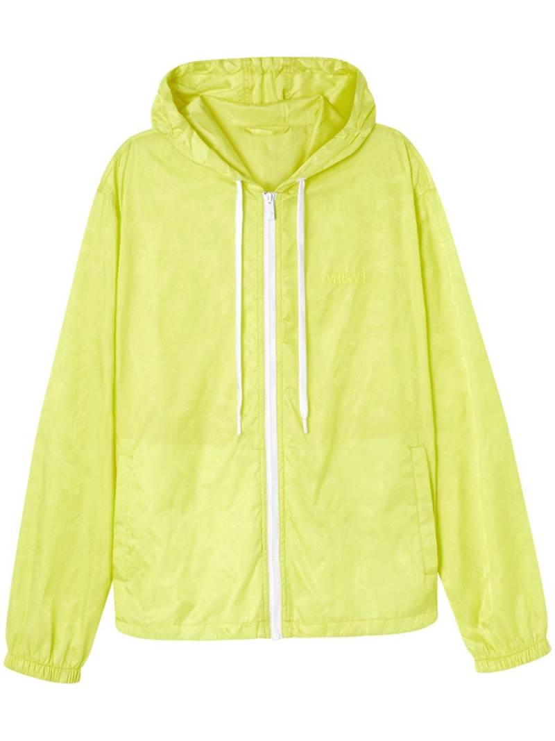 Versace Barocco-jacquard drawstring hooded jacket - Yellow von Versace