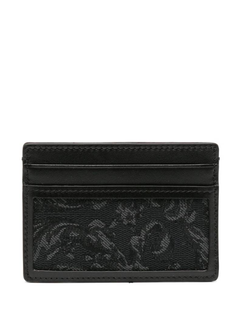 Versace Barocco jacquard card holder - Black von Versace