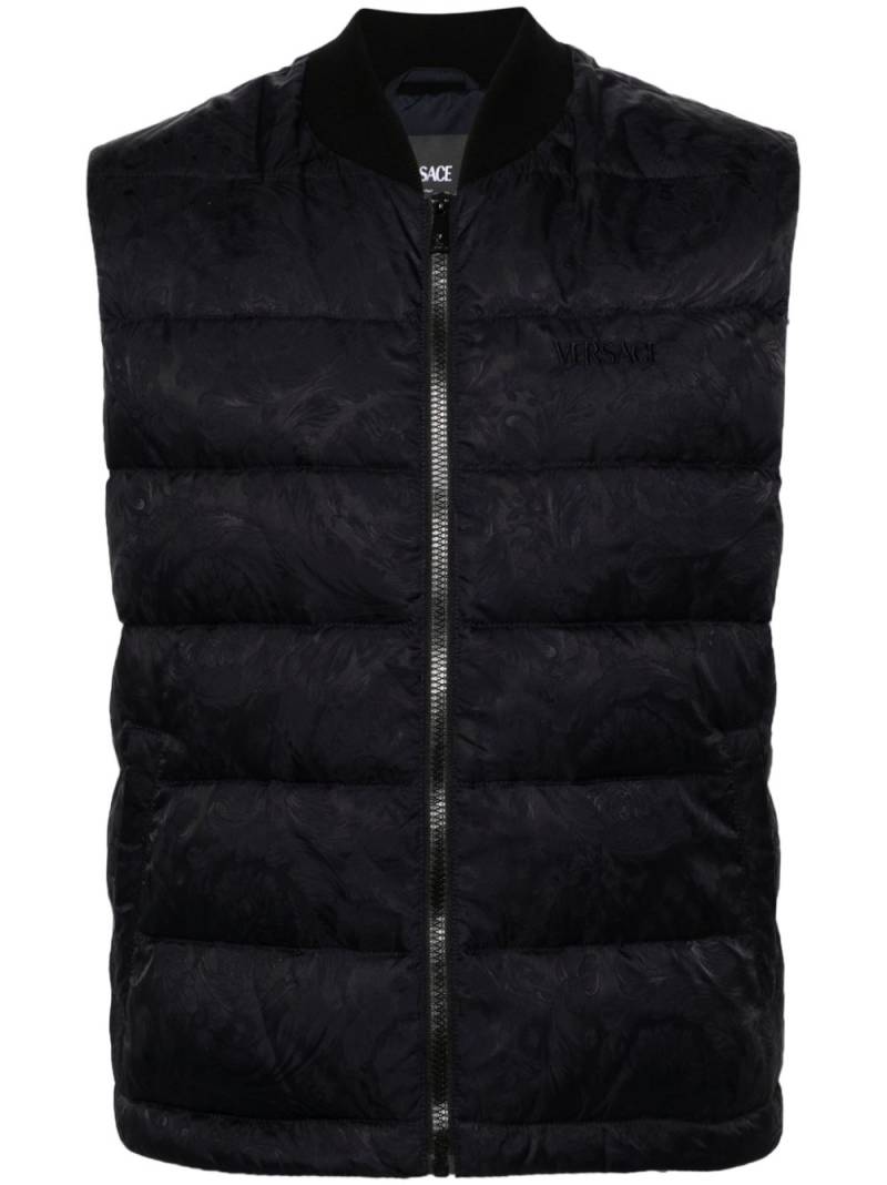 Versace Barocco-jacquard quilted gilet - Blue von Versace