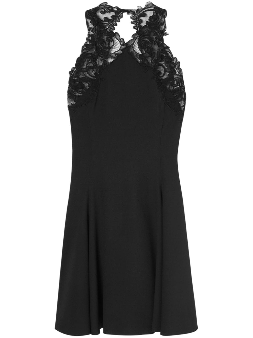 Versace Barocco-lace trim halterneck minidress - Black von Versace