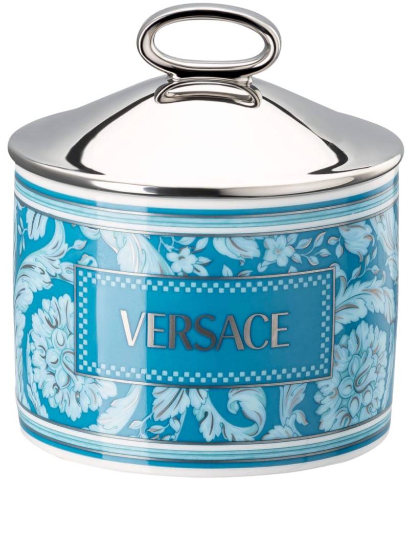 Versace Barocco logo-print candle - Blue von Versace