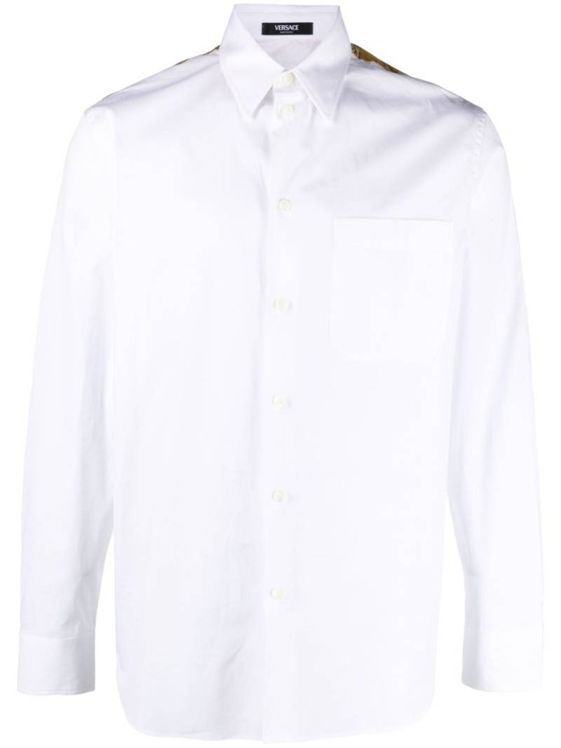 Versace Barocco-panel cotton shirt - White von Versace