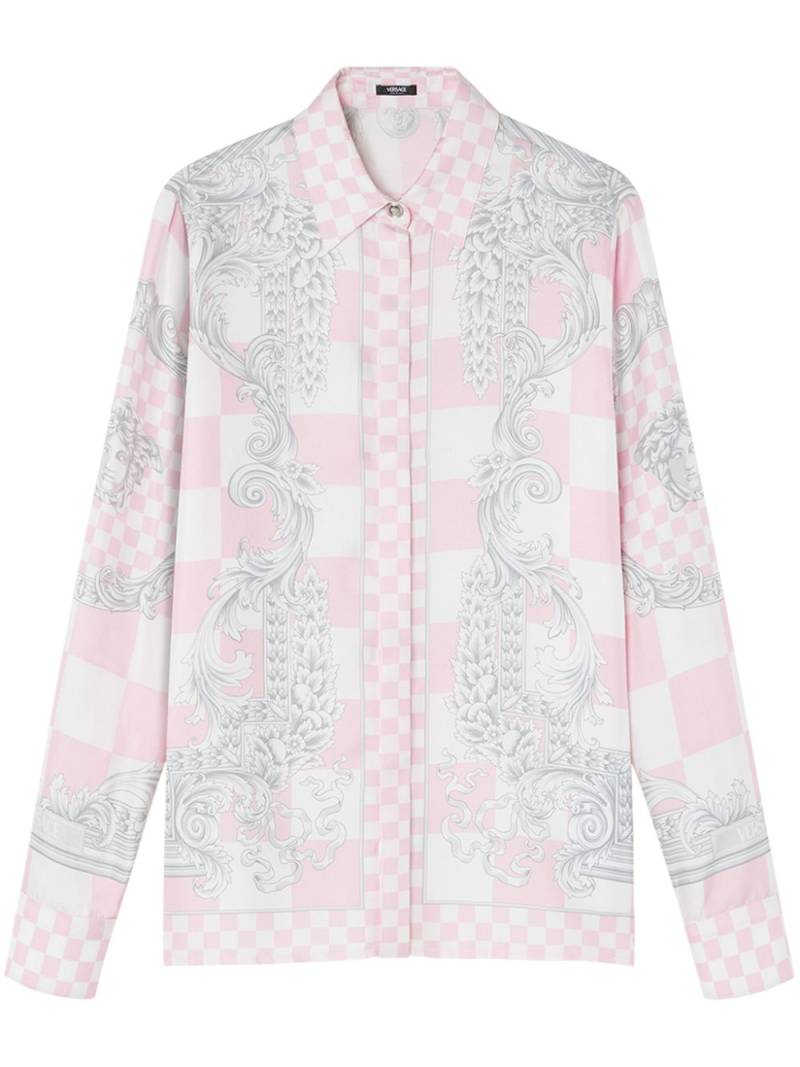 Versace Barocco-print checked shirt - Pink von Versace