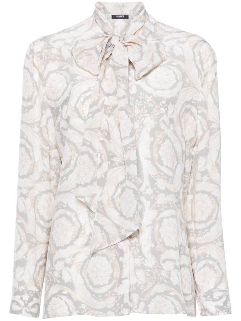 Versace Barocco-print crepe shirt - Grey von Versace