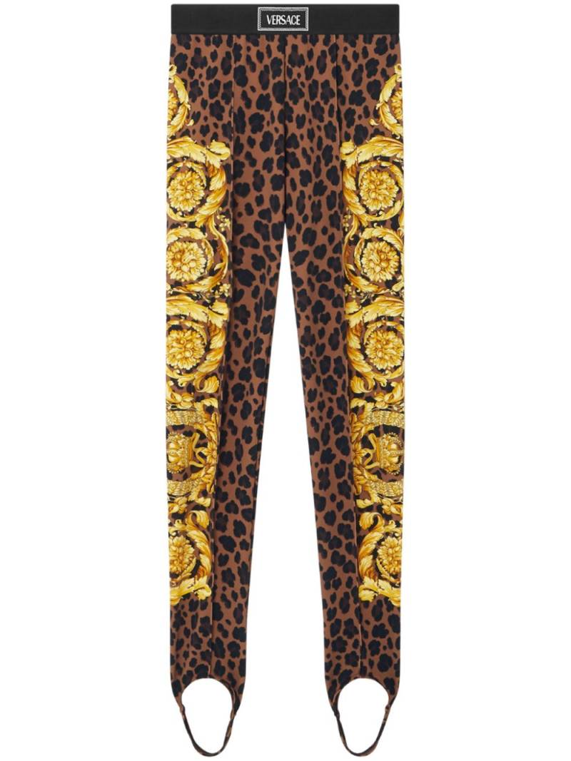 Versace Barocco-print leggings - Brown von Versace