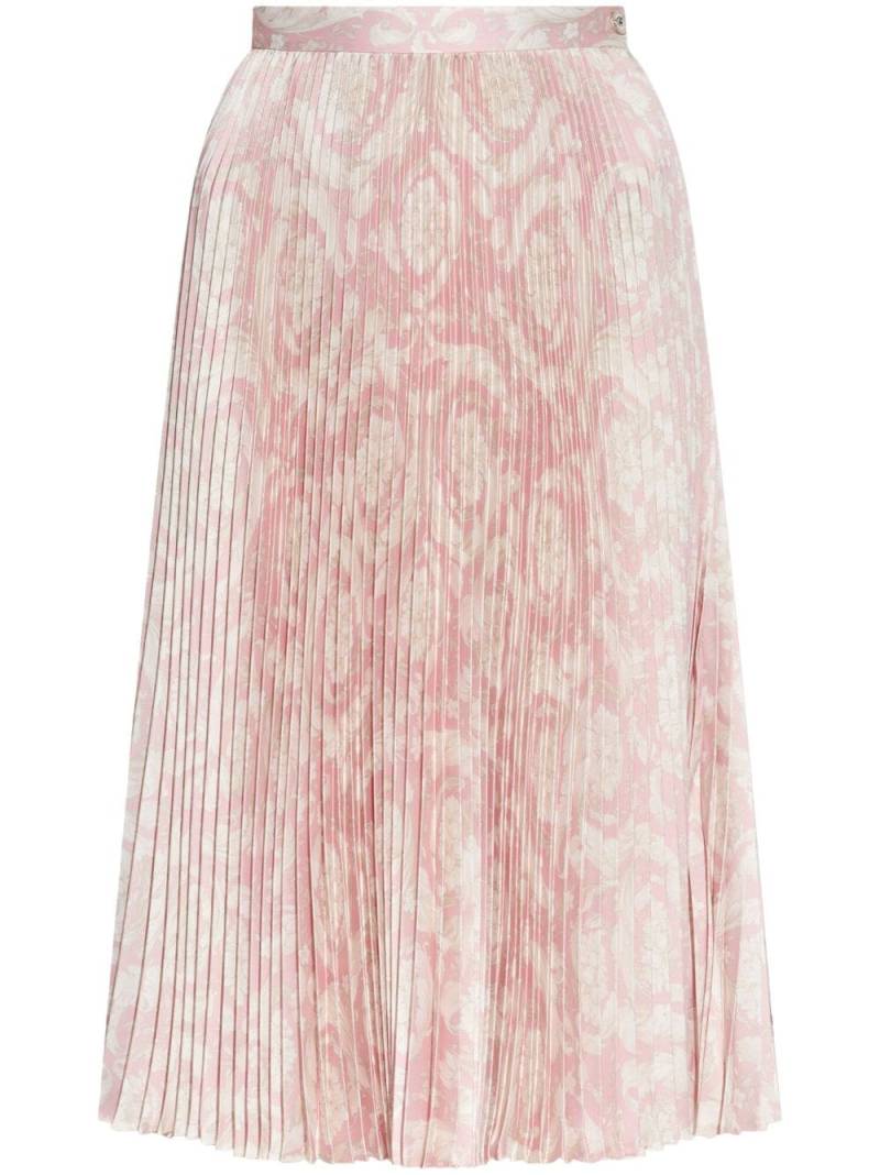 Versace Barocco-print pleated midi skirt - Pink von Versace