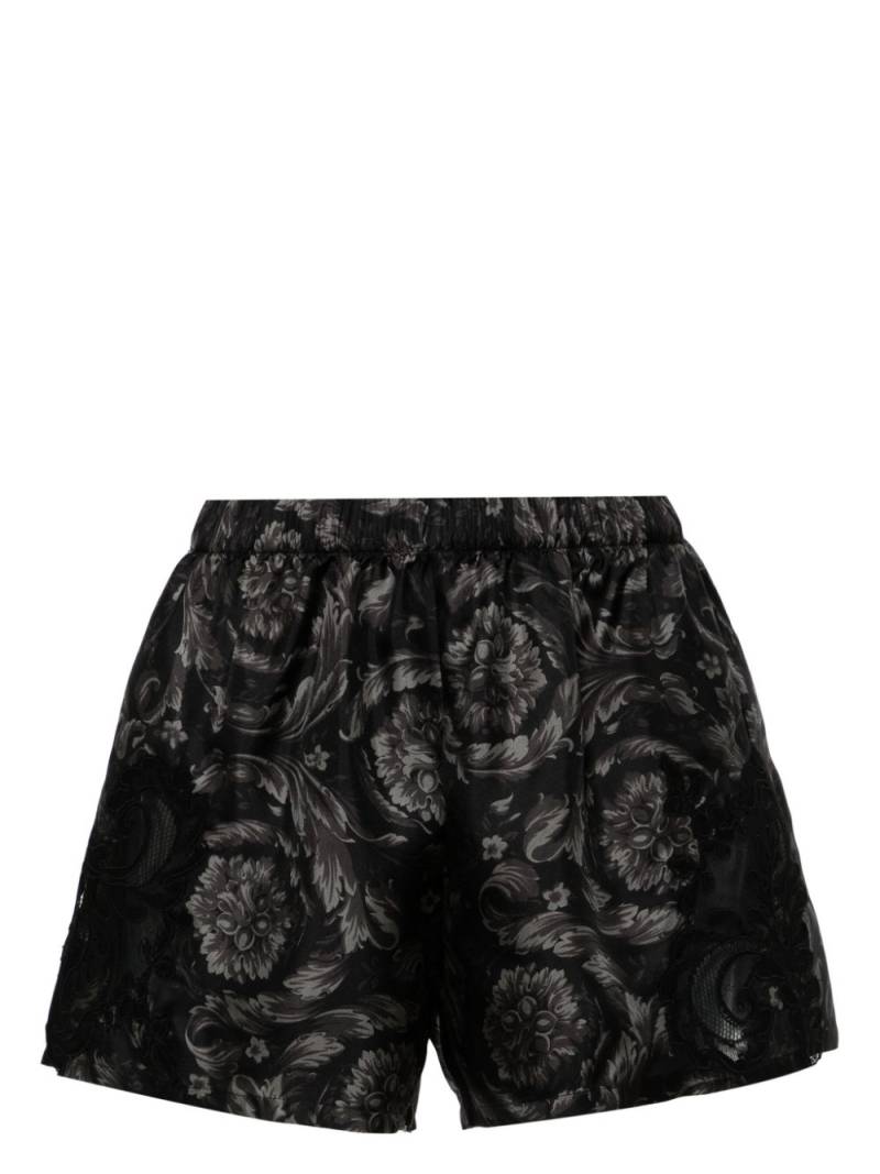 Versace Barocco-print silk pyjama shorts - Black von Versace