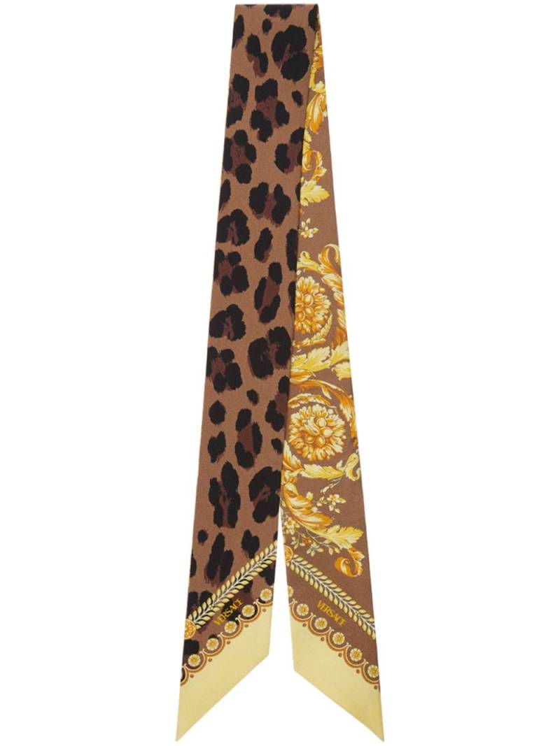 Versace Barocco-print tie scarf - Brown von Versace