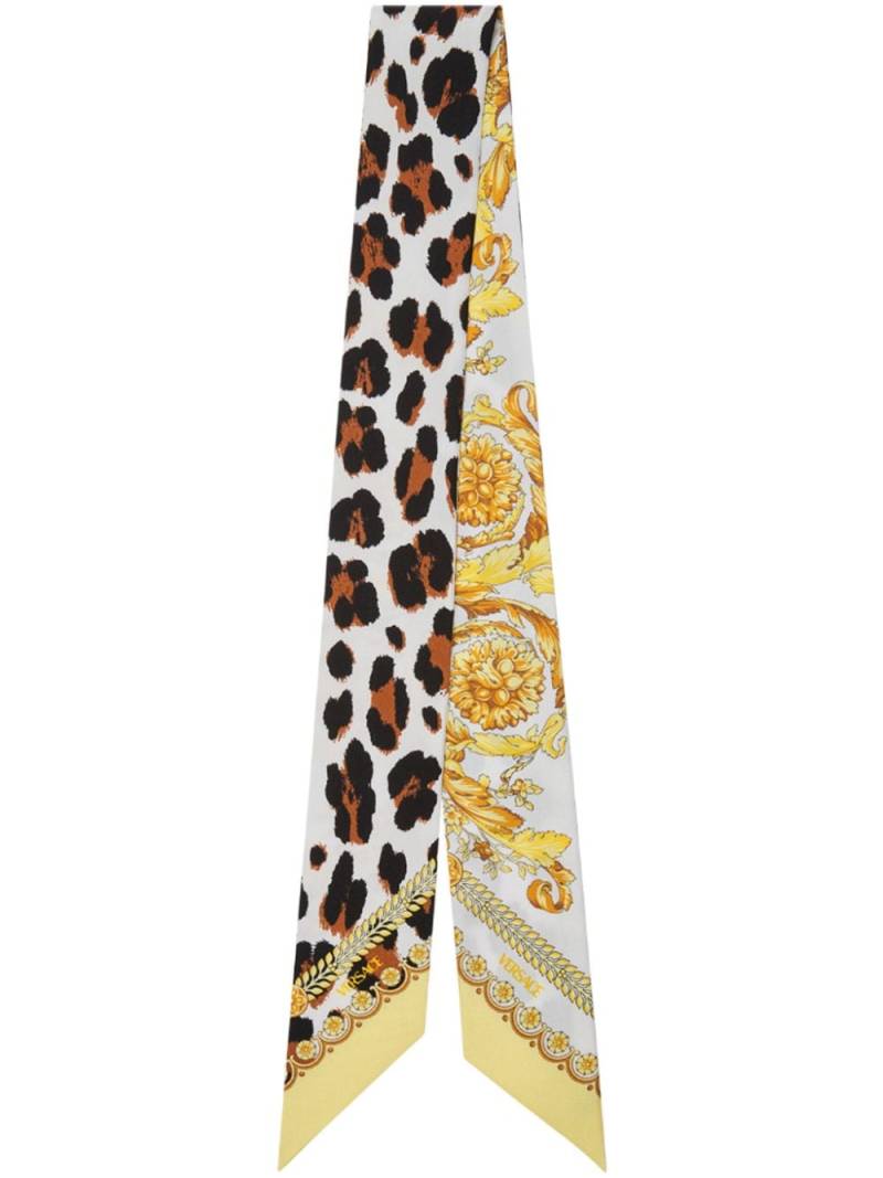 Versace Barocco-print tie scarf - White von Versace