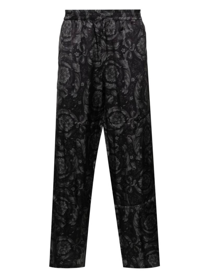 Versace Barocco-print velvet pajama trousers - Black von Versace