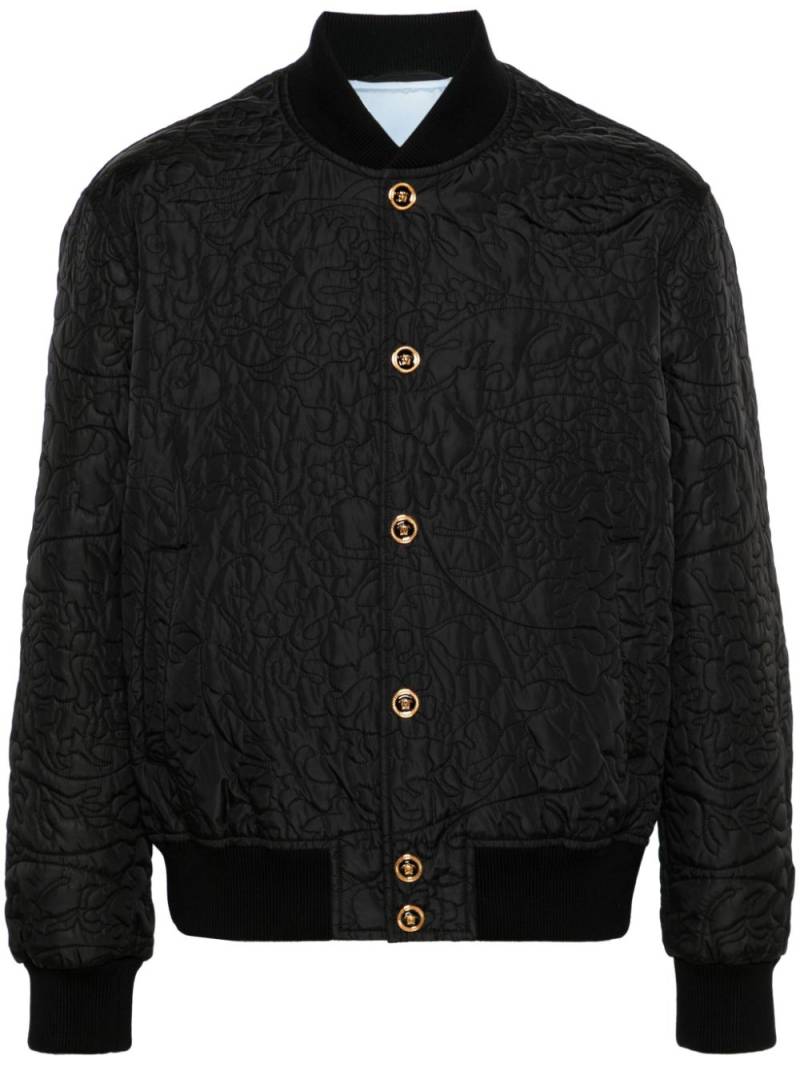 Versace Barocco-quilted bomber jacket - Black von Versace