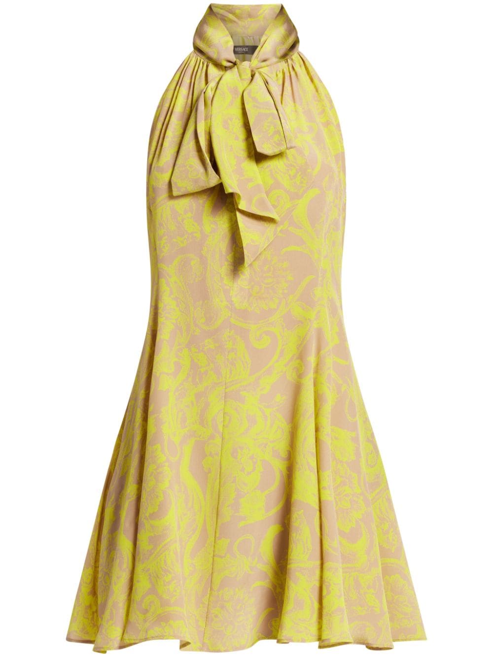 Versace Barocco silk minidress - Yellow von Versace