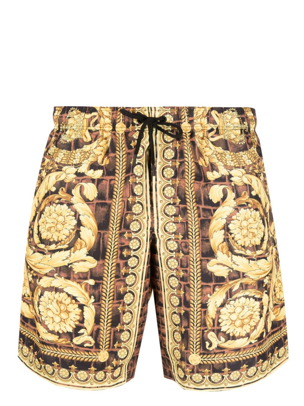 Versace Baroccodile-print swim shorts - Brown von Versace