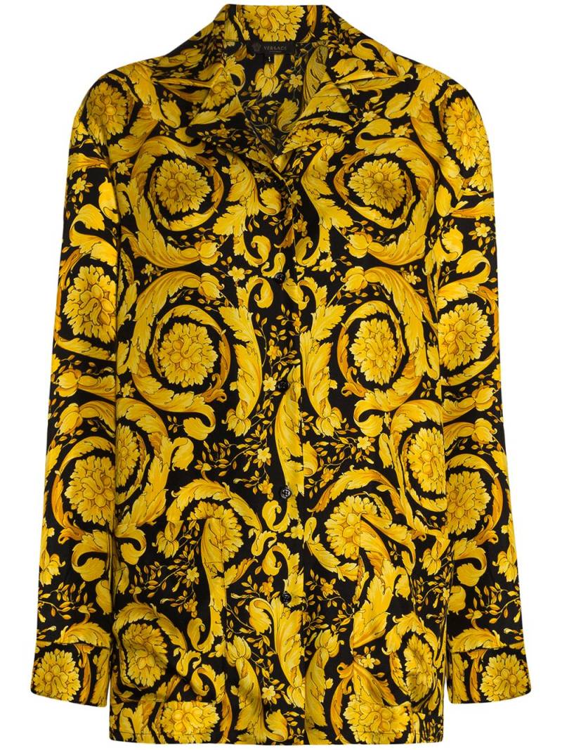 Versace Baroque-print pajama shirt - Black von Versace