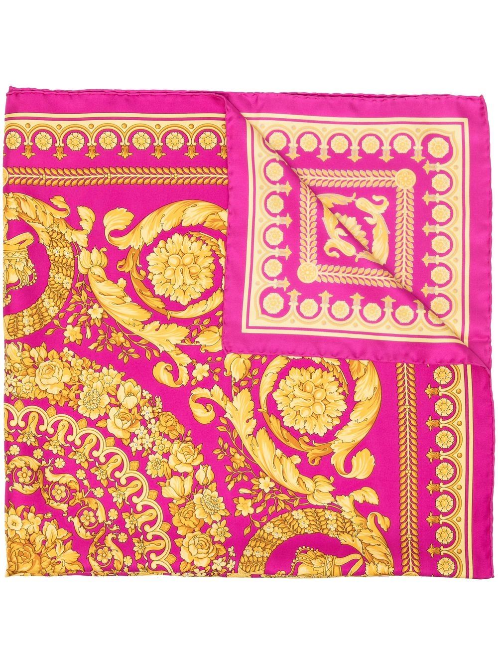 Versace Baroque print silk scarf - Pink von Versace