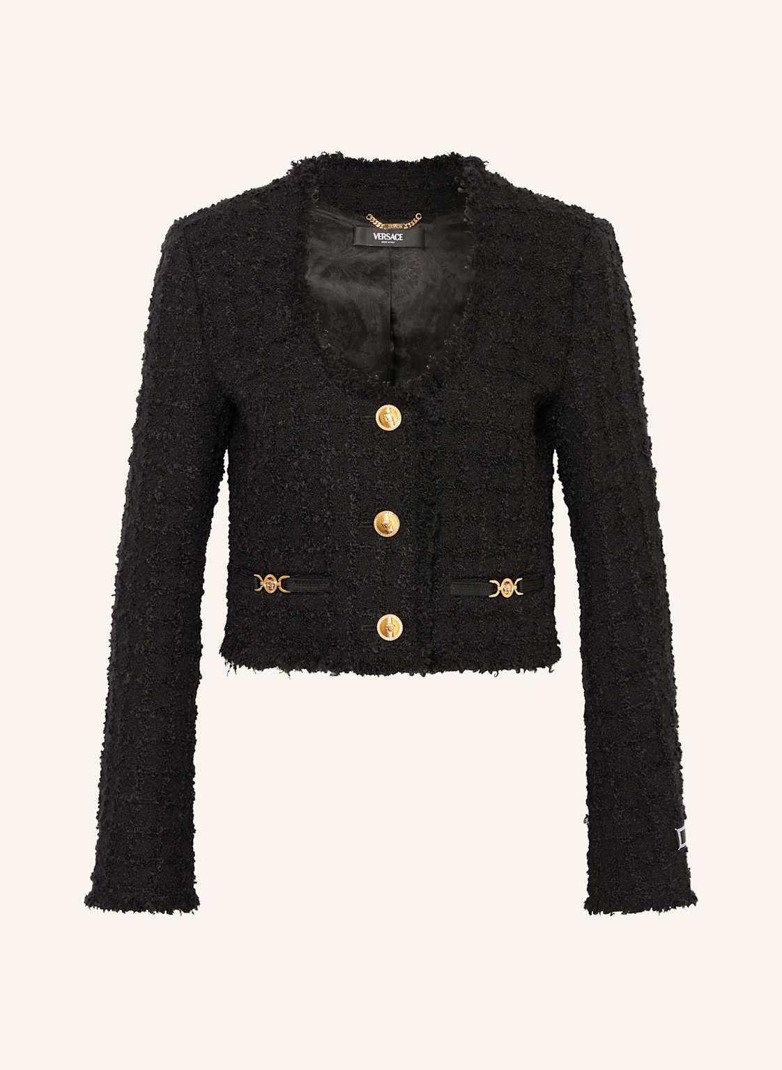 Versace Bouclé-Jacke schwarz von Versace