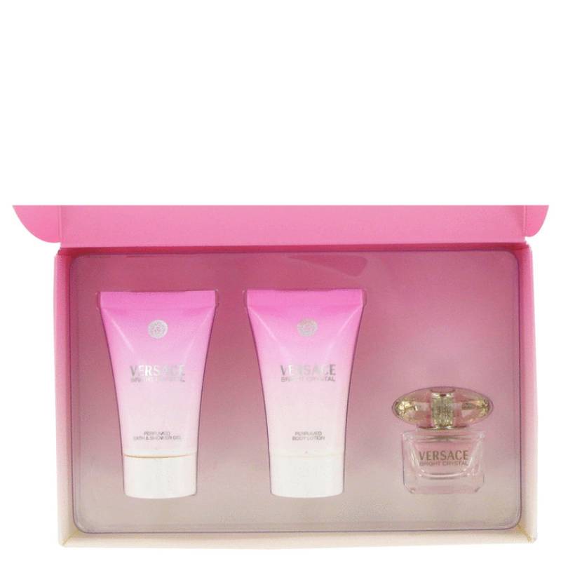 Versace Bright Crystal Gift Set -- 6 ml Mini EDT + 24 ml Shower Gel + 24 ml Body Lotion von Versace