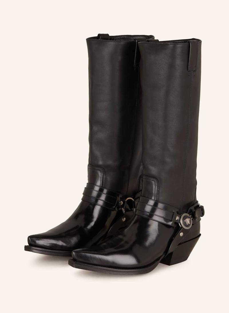 Versace Cowboy Boots schwarz von Versace