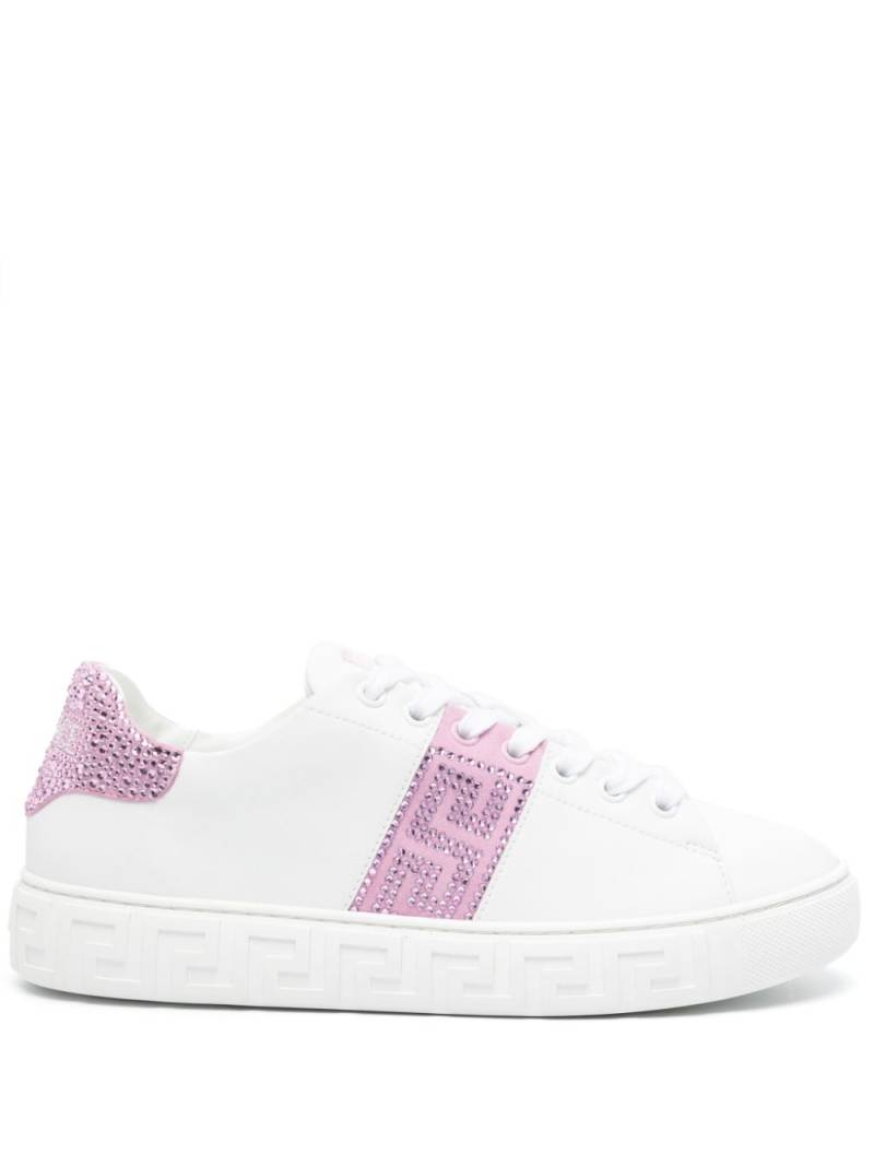 Versace Greca crystal-embellished sneakers - White von Versace