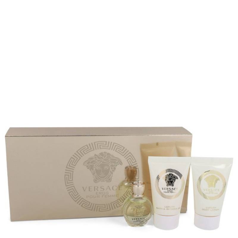 Versace Eros Gift Set -- 6 ml Mini EDP + 24 ml Shower Gel + 24 ml Body Lotion von Versace