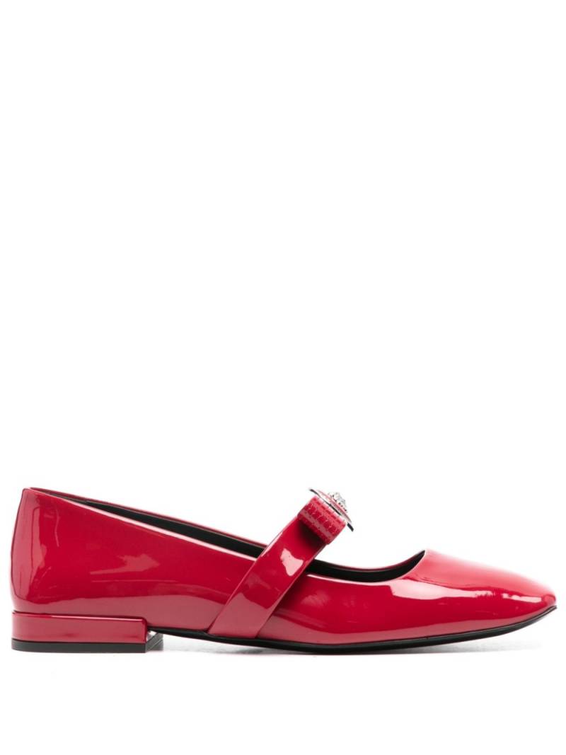 Versace Gianni Ribbon ballerina shoes - Red von Versace