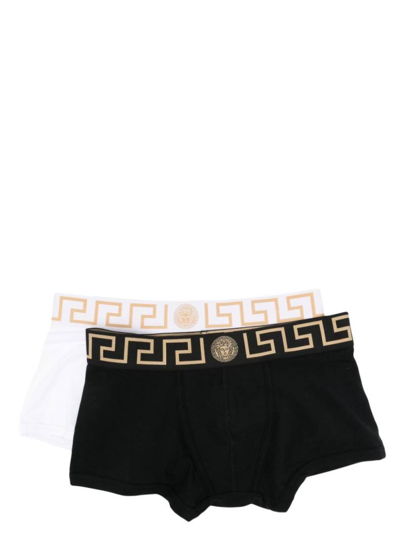 Versace Greca stretch-cotton boxers (pack of two) - Black von Versace