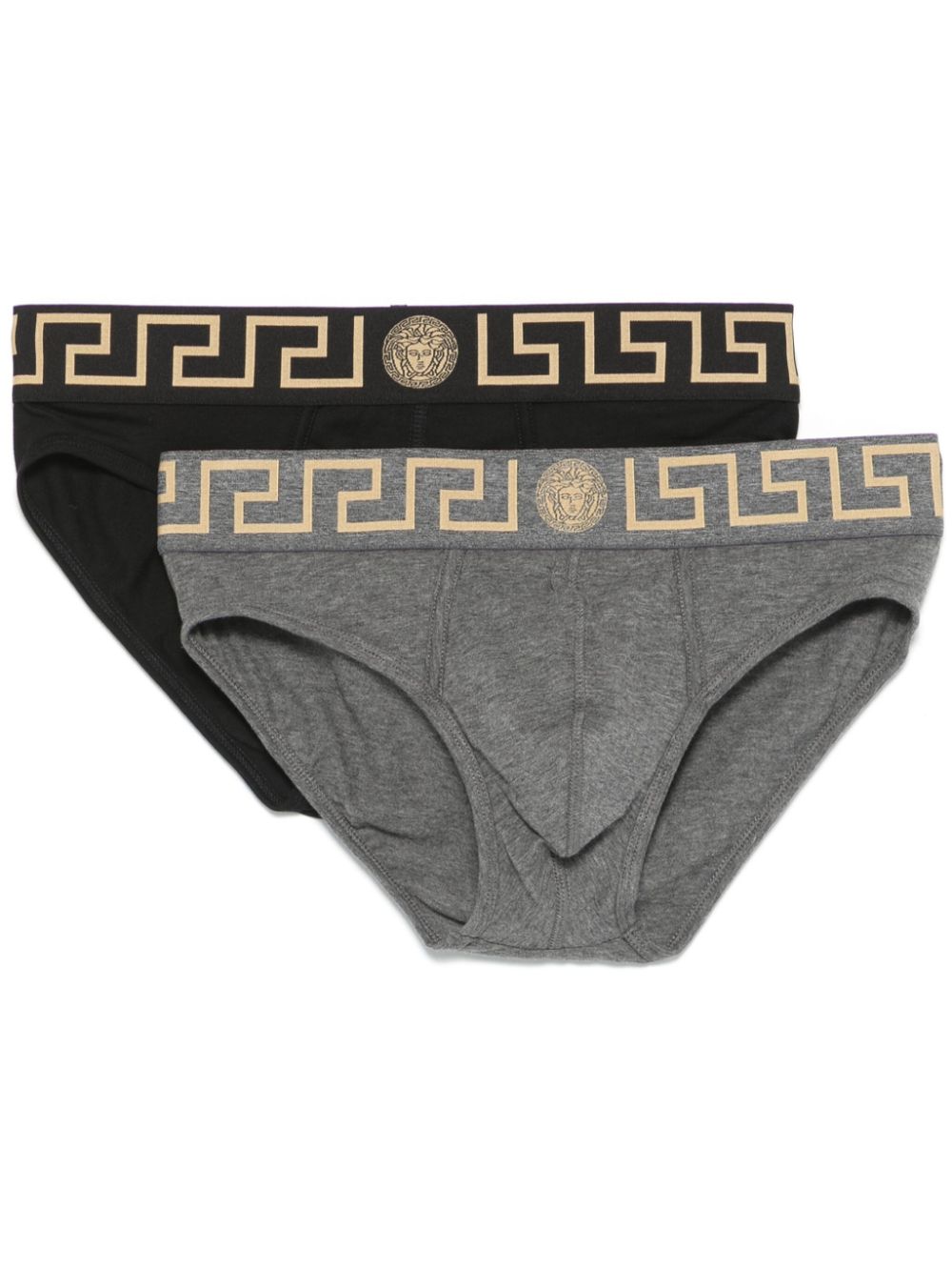 Versace Greca Border briefs (pack of two) - Black von Versace