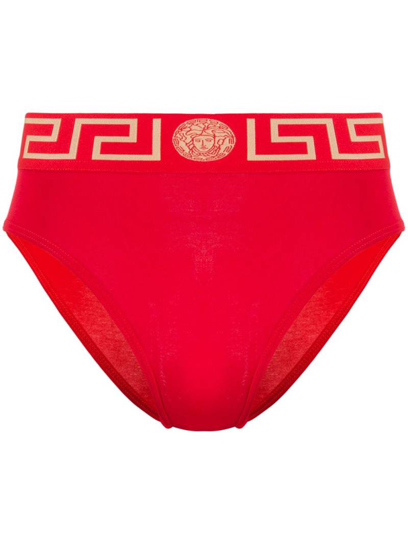 Versace Greca Border high-waisted briefs - Red von Versace