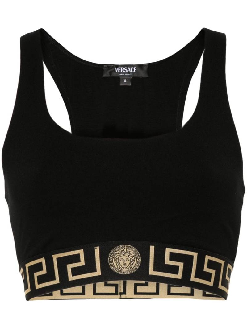 Versace Greca-border crop top - Black von Versace