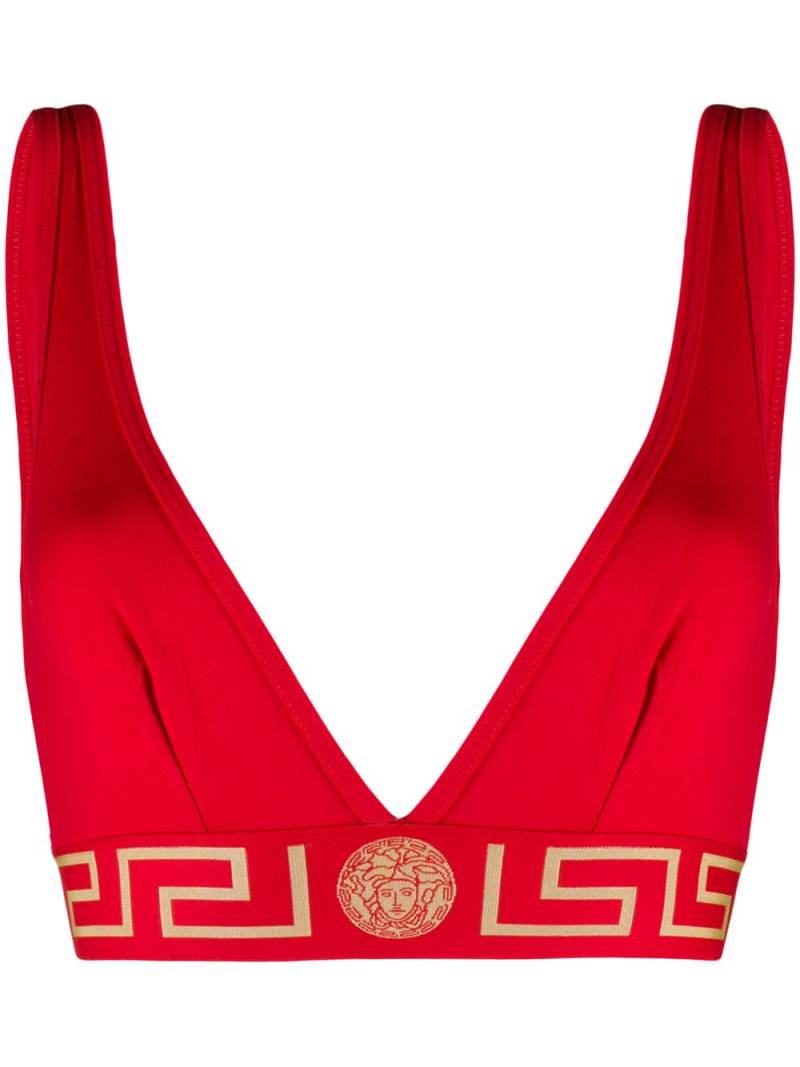 Versace Greca Border triangle bralette - Red von Versace