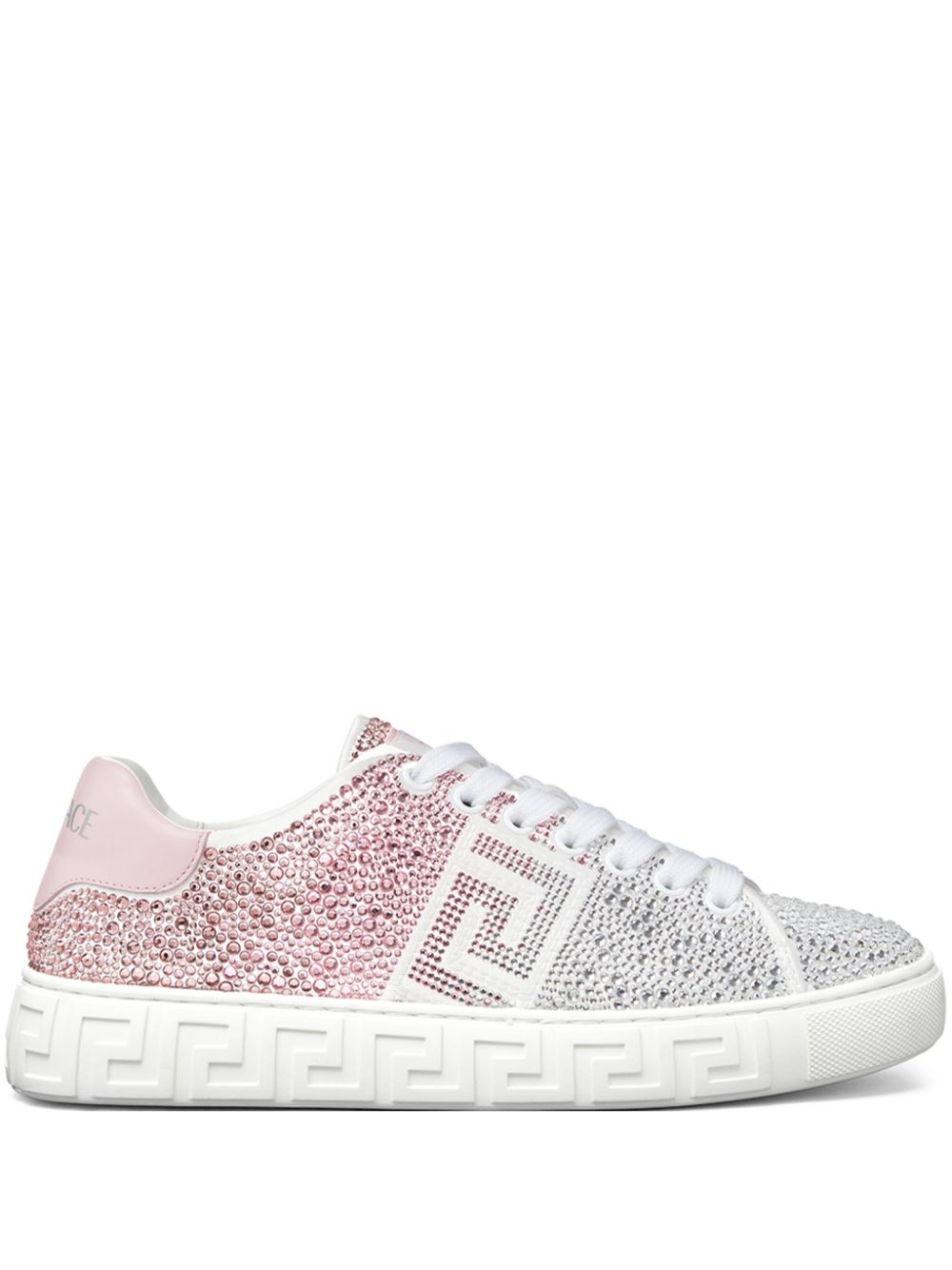 Versace Greca crystal-embellished sneakers - Silver von Versace