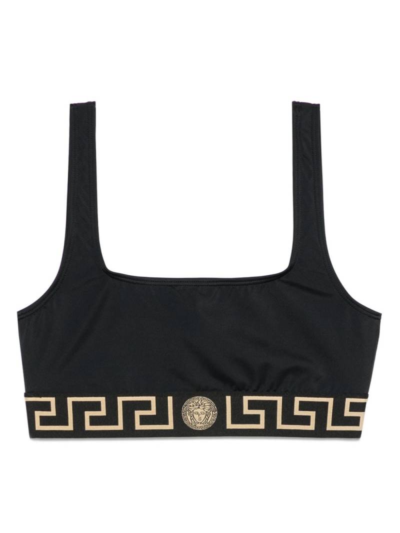 Versace Greca-detailing bikini top - Black von Versace