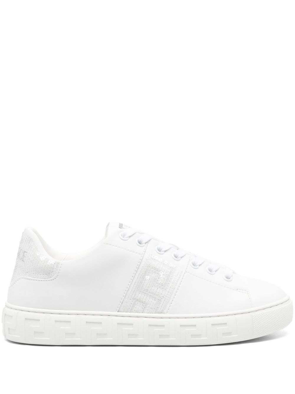 Versace Greca-embellished sneakers - White von Versace