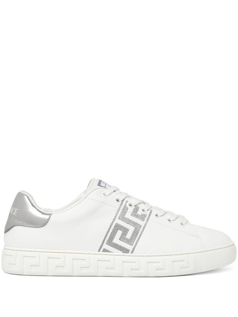 Versace Greca embroidered sneakers - White von Versace