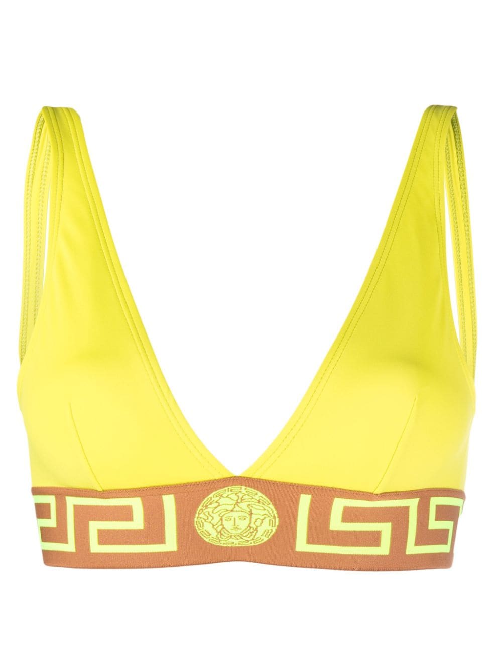 Versace Greca-motif bikini top - Yellow von Versace
