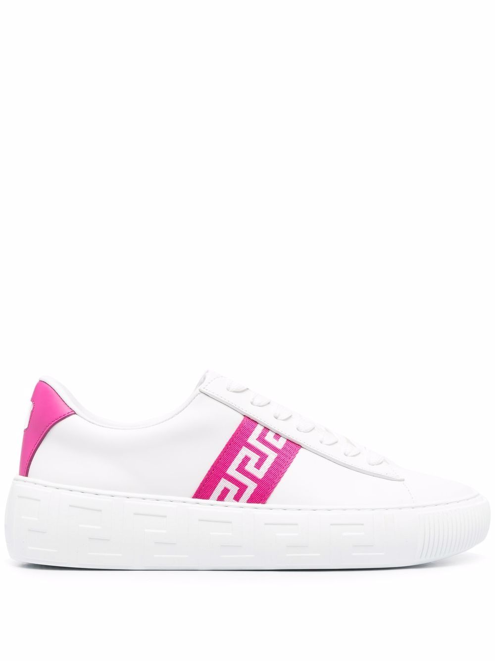 Versace Greca-print flatform sneakers - White von Versace