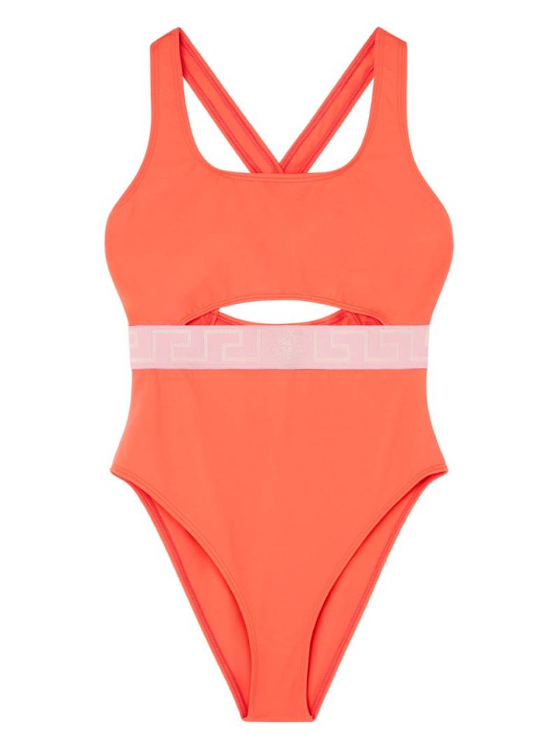 Versace Greca Border one-piece swimsuit - Orange von Versace