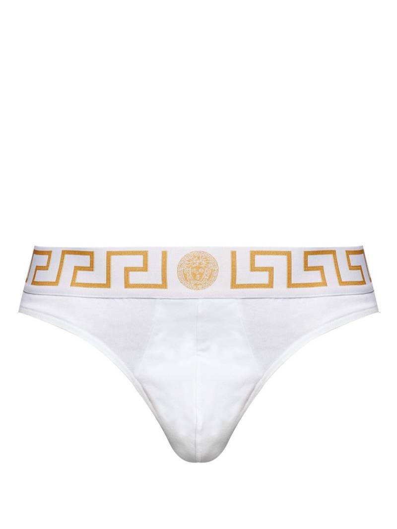 Versace Greca stretch-cotton briefs - White von Versace